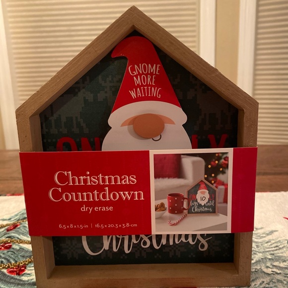 Christams Gnome Countdown Calendar, Tabletop Shelf or Wall Sign, Dry Erase - Picture 1 of 15